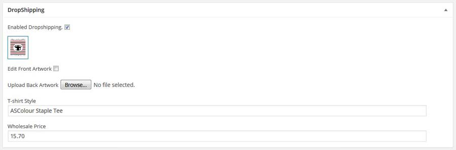 Screen shot woo plugin enabled product