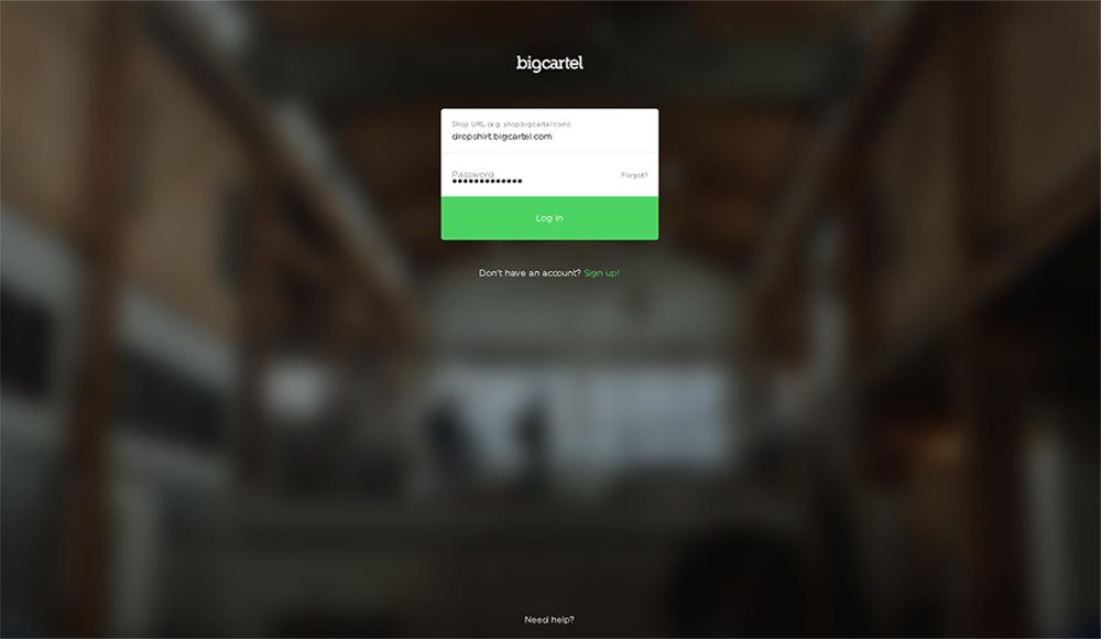 big-cartel-login login to your big cartel store