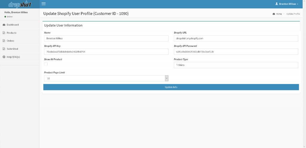 scr2-user-profile-page Edit store profile API data