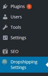 drop shipping settings tab