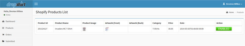 scr3-products-list-enabled A product that is enable for dropshipping on dropshirt