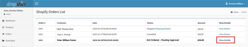 scr8-orders-list Order ready to approve on Shopify
