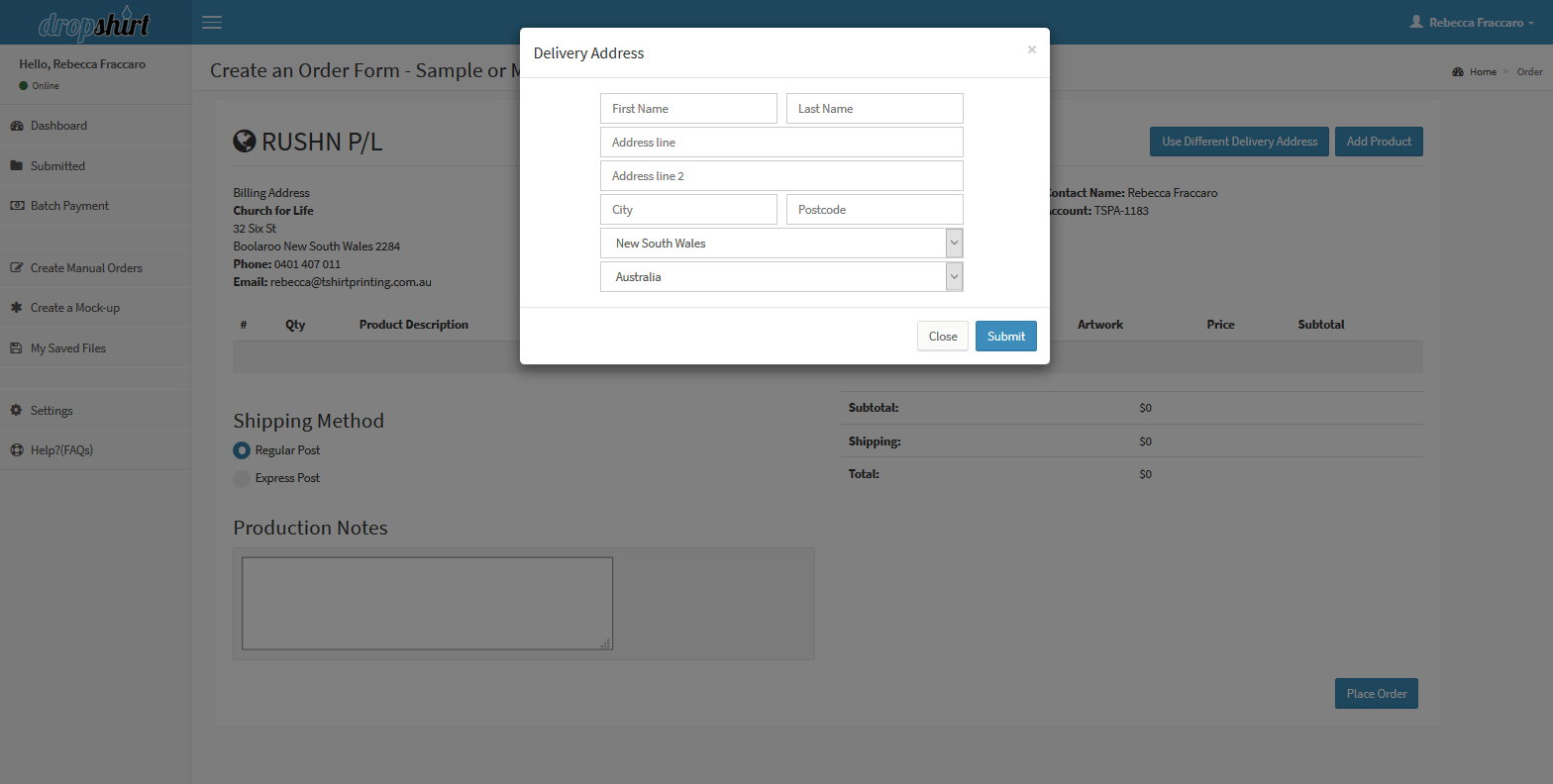 manual-order-form-blank-address manual order form add a different delivery address