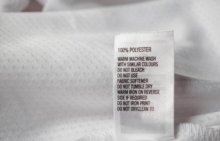 label on polyester shirt