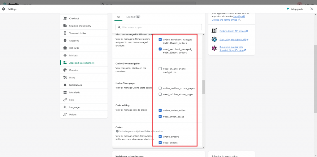 shopify-private-app-storefront-unchecked